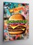 Kanvas Tablo Grafiti Ile Süslenmiş Burger 1