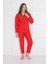 Almines Pijama Puantiyeli Peluş Kadın Pijama Takımı 2