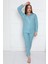 Almines Pijama Puantiyeli Peluş Kadın Pijama Takımı 5
