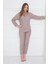 Almines Pijama Puantiyeli Peluş Kadın Pijama Takımı 4