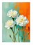Beyaz Çiçeklerin Zerafeti Tasarım Ahşap Tablo 35CM X50CM 1