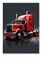 Kırmızı Tır ve Asfalt Art Mdf Tablo 25CMX 35CM 1