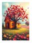 Renkli Çiçekli Ev Hediyelik Ahşap Tablo 35CM X50CM 1