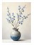 Seramik Vazoda Mavi Çiçekler Hediyelik Ahşap Tablo 25CMX 35CM 1