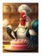 Tatlı Pasta Hazırlayan Horoz Desenli Ahşap Tablo 25CMX 35CM 1