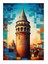Galata'nın Renkli Hayali Modern Ahşap Tablo 35CM X50CM 1