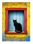 Pencerede Siyah Kedi Model Ahşap Tablo 25CMX 35CM 1