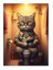 Tuvalette Keyf Yapan Kedi Art Mdf Tablo 35CM X50CM 1