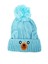 Yünlü Figürlü Ponponlu Çocuk Bere Mavi 1
