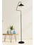 Şık Siyah Retro Metal Lambader, Cam Detaylı, Yükseklik 151-200 cm 1