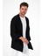 Bohem Siyah Düz Kimono Oversize 2 Iplik Kumaş 1