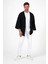 Bohem Siyah Düz Kimono Oversize 2 Iplik Kumaş 2