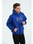Unisex Oversize Kapüşonlu Içi Polarlı 3 Iplik Kalp Rhinestone Taş Baskılı Pamuklu Mavi Sweatshirt 2