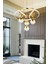 Tekno Trust Dimmerli Kumandalı 3 Renk Modern Kristal Taşlı Salon Mutfak Oturma Odası Avize Gold Sarı LED Avize 5