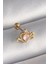 316L Çelik Gold Renk Pembe Mineli Kalp Zirkon Taş Detay Tragus Piercing - TJ-PR1260 1