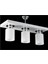 Modern üçlü dikdörtgen metal avize, beyaz tasarım, 3 ampüllü, 30x60 boyut 2