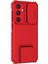 Samsung Galaxy S24+CEP Telefonu Kılıfları Için Slide Lens Shield Pc+Tpu Kickstand Kapak-Kırmızı (Yurt Dışından) 2