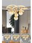 3 Renkli Kumandalı Modern Gold Kaplama Sarkıt LED Avize, 4'lü, 45x70 cm 2