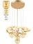 3 Renkli Kumandalı Modern Gold Kaplama Sarkıt LED Avize, 4'lü, 45x70 cm 4