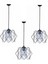 Tekno Trust E27 Modern Tasarım Labirent Model Füme Mikalı Avize 3 Adet 1 51-60 cm Gri Antre / Hol Rustik 24 x 5 1