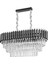 Şık 75x35 cm Kristal Taşlı 3 Katlı Yemek Masası Üstü Avize 6'lı Siyah-Krom 3