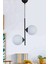 Modern spor beyaz camlı siyah avize, 2'li, 35x50 cm, metal malzeme, şık tasarım 1