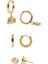Çelik Kadın Küpe, 3 Çift, Halka ve Top, Gold Renk, No:21 2