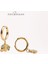 Çelik Kadın Küpe, 3 Çift, Halka ve Top, Gold Renk, No:21 3