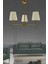 3'lü Modern Metal Avize, Konik Krem Abajur, 60x60 cm, Şık ve Şık Tasarım 1