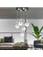 Lokken 5'li Yuvarlak 42 Watt Krom Kristal Ledli Modern Oturma Odası Salon Sarkıt Avize 1