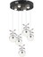 Lokken 5'li Yuvarlak 42 Watt Krom Kristal Ledli Modern Oturma Odası Salon Sarkıt Avize 3
