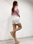 Beyaz Yüksek Bel Inci Detaylı Kadın Şort 3