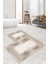 Su Emici Banyo Paspası Takımı, Kaymaz, Makinede Yıkanabilir, 60x100, Vizon 1