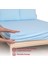 Ranforce Akfil Mavi Lastikli Çarşaf 1 Adet Yastık Kılıflı Tek Kişilik Fitted Çarşaf Seti 100x200 2