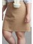 Kadın Moda Stil Mini Astarsız Dokuma Büyük Beden Düğmeli Fermuarlı Mini Dokuma Kaşe Kalın Etek 2