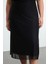 Kadın Moda Stil Midi Astarsız Örme Büyük Beden Tül Örme Etek 3