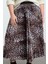 Kadın Moda Stil Midi Astarsız Dokuma Büyük Beden Esnek Lastik Belli Leopar Desenli Piliseli Etek 2