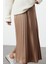 Kadın Moda Stil Maxi Astarsız Örme Tesettür Piliseli Uzun Esnek Örme Etek 3