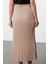 Kadın Moda Stil Maxi Astarsız Örme Tesettür Piliseli Uzun Esnek Örme Etek 4