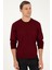 Erkek Slim Fit Basic Kazak - Bordo 4