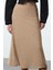 Kadın Moda Stil Maxi Astarsız Örme Yüksek Bel Kloş Form Midi Boy Yumoş Örme Etek 2