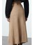 Kadın Moda Stil Maxi Astarsız Örme Yüksek Bel Kloş Form Midi Boy Yumoş Örme Etek 5