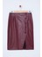 Kadın Moda Stil Midi Astarsız Dokuma Limited Edition Suni Yılan Derisi Yırtmaç Detaylı Dokuma Etek 1