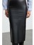 Kadın Moda Stil Maxi Astarsız Örme Yüksek Bel Kalem Vücuda Oturan Yırtmaçlı Etek 1