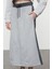 Kadın Moda Stil Maxi Astarsız Örme Paraşüt Detaylı Lastik Bel Relaxed Rahat Kalıp Midi Etek 1