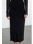 Kadın Moda Stil Maxi Astarsız Örme Büzgü Drape Detaylı Maxi Anvelop Esnek Etek 1