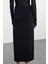 Kadın Moda Stil Maxi Astarsız Örme Büzgü Drape Detaylı Maxi Anvelop Esnek Etek 5