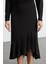 Kadın Moda Stil Midi Astarsız Örme Asimetrik Esnek Midi Örme Etek 1