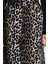 Kadın Moda Stil Maxi Astarsız Dokuma Animal Leopar Desenli Önden Yırtmaçlı Maxi Boy Dokuma Etek 4