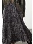 Kadın Moda Stil Maxi Astarsız Örme Piliseli Leopar Baskılı Esnek Örme Etek 3